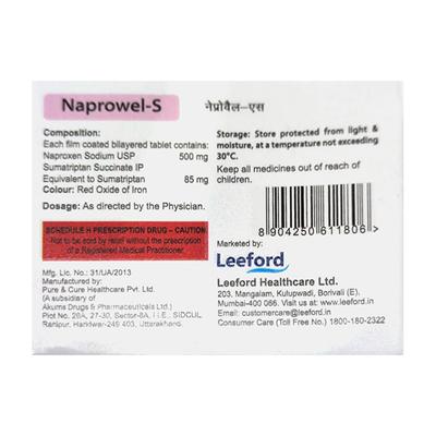 NAPROWEL S Tablet 2's - Pain relief-Nsa