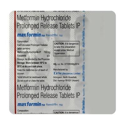 Maxformin 750mg Tablet 15'S - Diabetes-Ant