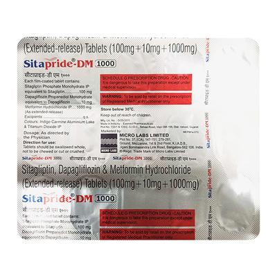 SITAPRIDE DM 1000 Tablet 15's - Diabetes-Ant