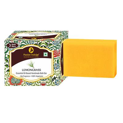 Passion Indulge LEMONGRASS Handmade Bath Bar Soap - 100GM Each ( PACK OF 3 ) - Soaps
