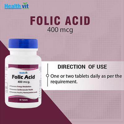 Healthvit Folic Acid 400mcg- Tablets 60's - General Health