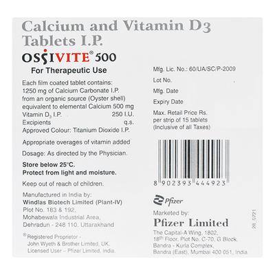 Ossivite 500mg Tablet 15'S - Supplements-Cal