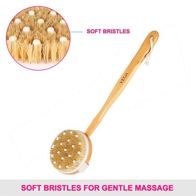 Vega Bristle Bath Brush With Massager (NB - A1/2) 207 gm - Loofahs & Sponges