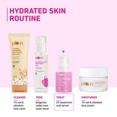 Plum 2% Hyaluronic Acid Serum with Bulgarian Rose Hydration Boost Fragrance free 30ml - Face Serum