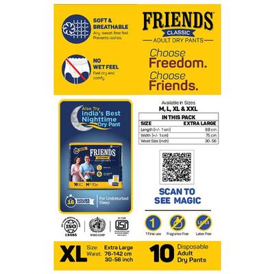 Friends Classic Adult Dry Pants (XL) 10's - Adult Diapers & Pads