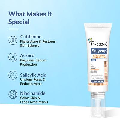 Fixderma Salyzap Acne Spot Corrector Gel with Salicylic Acid & Aczero Reduce Acne Pimples 20 gm - Face Moisturizers