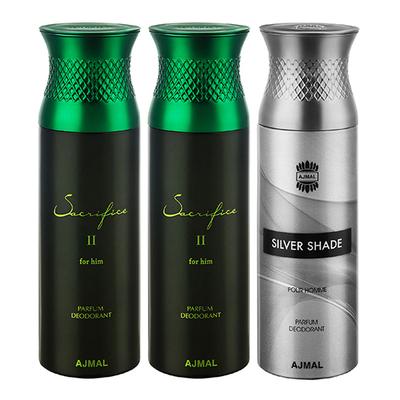 Ajmal Sacrifice II Sacrifice II Silver Shade Deodorant Spray (Pack of 3) 200 ml - Perfumes (Edt/Edp)