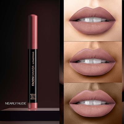 Faces Canada Ultime Pro HD Intense Matte Lips + Primer - Nearly Nude 08, 9HR Long Stay 1.4 gm - Lip Crayons