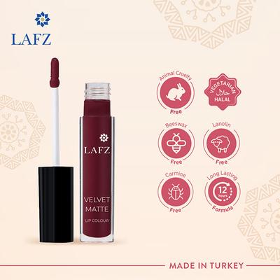 Lafz Transfer Proof & Smudge Proof Velvet Matte Lip Colour, Plum Power 5.5 ml - Liquid Lipsticks