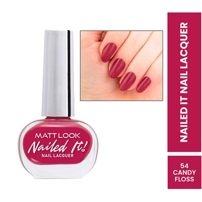 Matt Look Nailed It Nail Polish, Chip Free, Quick Dry, Longer Stay, Highly Pigmented Lacquer, Natural Finish , Black Cherry 53 10 ml - Nail Polish