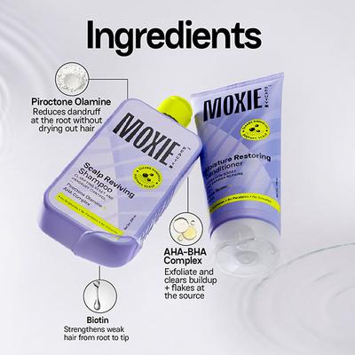 Moxie Beauty Anti-Dandruff Wash Duo - AHA/BHA Powered Anti-Dandruff Shampoo & Conditioner 375 ml - Hair Sets & Kits