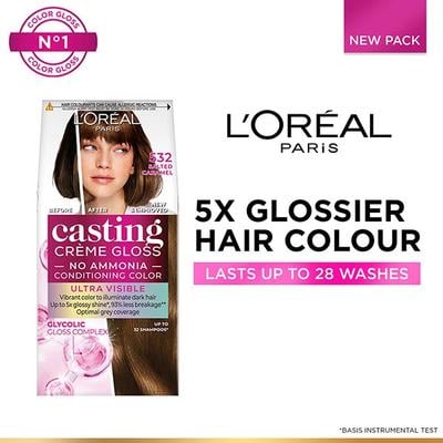 L'Oreal Paris Casting Creme Gloss Ultra Visible No Ammonia, Salted Caramel 532 1's - Crème