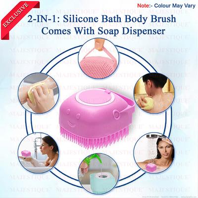 Majestique Bath Silicone Shower Scrubber, Suitable for All Skin Silicone Loofah - Multicolor 1's - Others