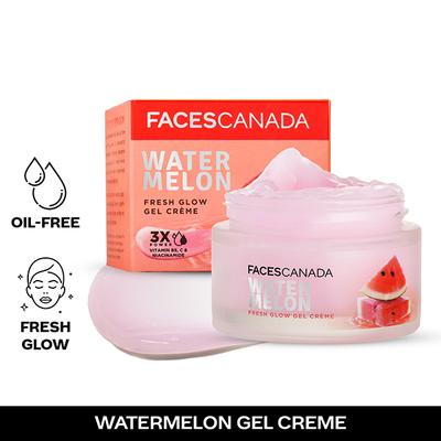 Faces Canada Watermelon Fresh Glow Gel Creme 3X power Vitamin C, B5& Niacinamide 50gm - Day Cream