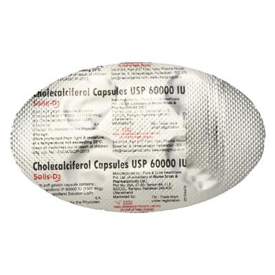 SOLIS D3 60000 Capsule 4's - Supplements-Vam