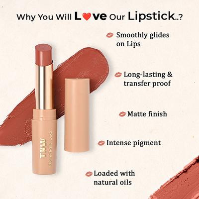 Tnw The Natural Wash Silky Matte Fusion Longstay Lip Color - Solar Rust 3.5 gm - Lipsticks