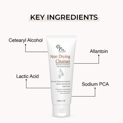 Fixderma Non Drying Cleanser For Dry Sensitive Skin 60 gm - Face Wash & Cleansers