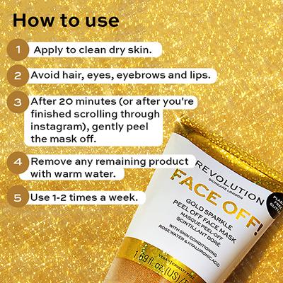 Revolution Skincare Gold Glitter Face Off Mask 50 ml - Masks & Peels