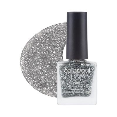 Colorsoul Glam Vegan Nail Enamel, Silver Sparkle 8 ml - Nail Polish