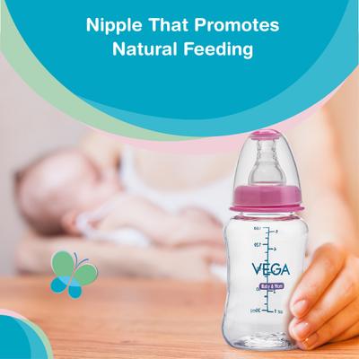 Vega Baby & Mom Tritan Feeding Bottle Regular Neck - Pink 150ml - Feeding & Nursing