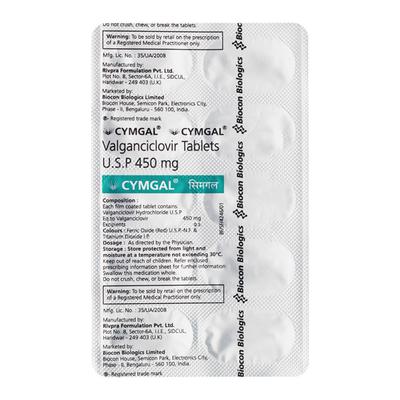 Cymgal 450mg Tablet 10'S - Viral infections-Ant