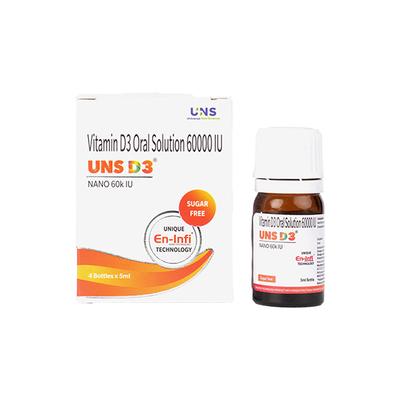 UNS D3 NANO 60K IU SUGAR FREE Oral Solution 5ml - Supplements-Vit