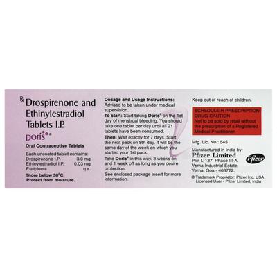 Doris Tablet 21'S - Contraception-Ora