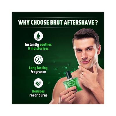 Brut Original After Shave Lotion for Men Long-Lasting Fragrance Soothes Skin 100 ml - Aftershave Lotion