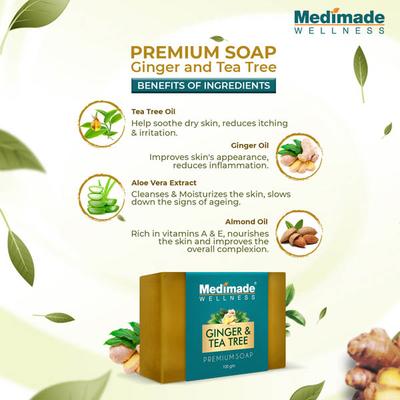 Medimade Ginger & Tea Tree Premium Soap (Pack of 3) 1's - Soaps
