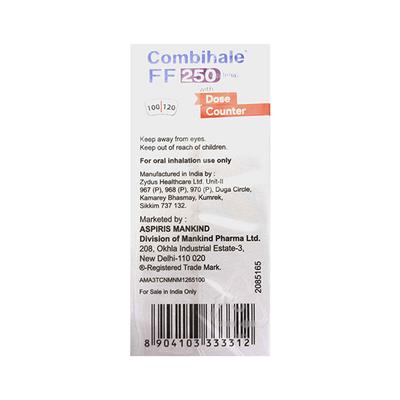 COMBIHALE FF 250 CFC FREE WITH DOSE COUNTER 120md Inhaler 1's - Asthma/COPD-Ast