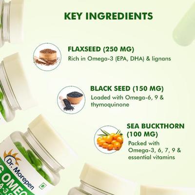 Dr. Morepen Veg-Omega 500 mg Capsule 60's - Omega Fish Oil Fatty Acids