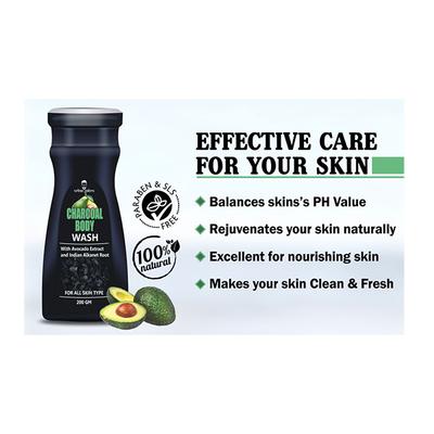 Urban Gabru Body Wash - Charcoal with Avocado Extract and Indian Alkanet Root 200 gm - Shower Gels & Body Wash