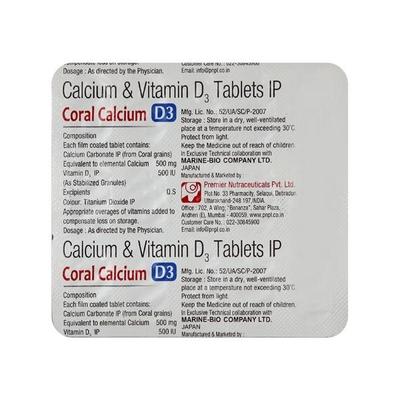 Coral Calcium D3 Tablet 15'S - Supplements-Vit