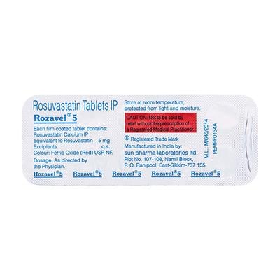 Rozavel 5mg Tablet 10'S - High Cholesterol-Dys