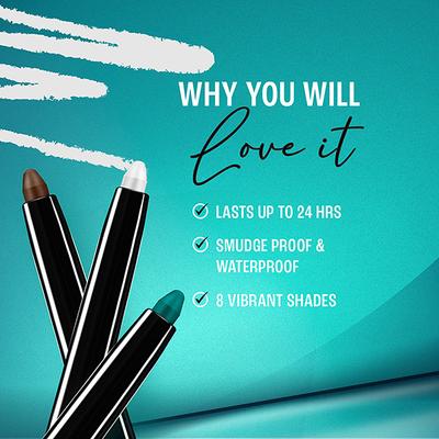 Lakme 9 to 5 Eyeconic Kajal, Smudgeproof, Waterproof, lasts upto 24 Hrs, Turquoise, 0.35gm - Kajal & Kohls