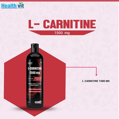 Healthvit L-Carnitine 1500 mg Liquid - Watermelon Flavour 450 ml - Bcaa Supplements