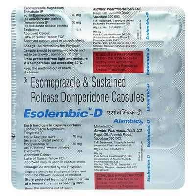 ESOLEMBIC D Capsule 15's - Ulcer/Reflux/Flatulence-Aaa