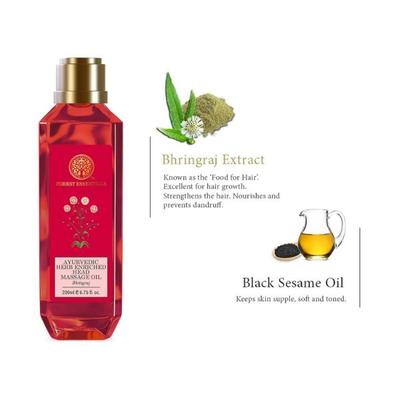 Forest Essentials Ayurvedic Herb Enriched Head Massage Oil Bhringrajhair Oil 200 ml - Hair Oils
