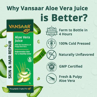 Vansaar 45+ Aloe Vera Juice 1 L - Ayurvedic Juices