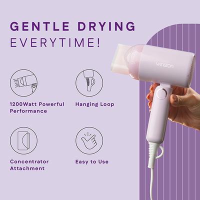Winston Ionic Foldable Hair Dryer with Low Noise & Overheat Protection - 1200W 1's - Hair Dryers