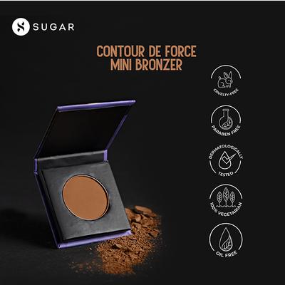SUGAR Cosmetics Contour De Force Mini Bronzer - 03 Caramel Captain 4gm - Bronzers