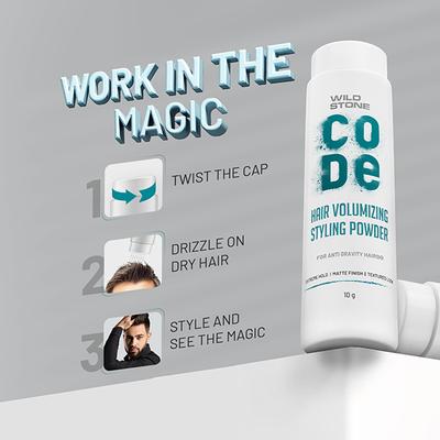 Wild Stone Code Hair Volumizing Styling Powder 10 gm - Hair Gels & Waxes