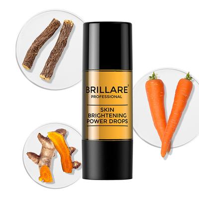 Brillare Professional Skin Brightening Power Drops, Natural Face Serum, Rosehip and Sandalwood 15 ml - Face Serum