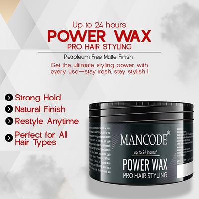 Mancode Power Wax Pro Hair Styling Cream Level 5- Strong Hold & Matte Finish, Nourishing 100 ml - Hair Gels & Waxes