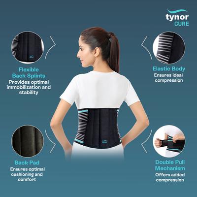 Tynor Cure Lumbo Sacral Belt - Black (XL) (A 06) 1's - Back/Abdomen Supports