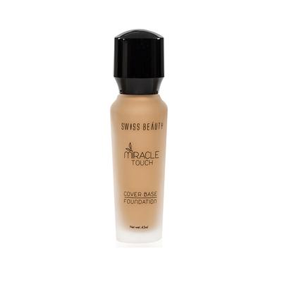 Swiss Beauty Miracle Touch Cover Base Foundation SPF 15 - (Warm Honey) 40 ml - Foundation