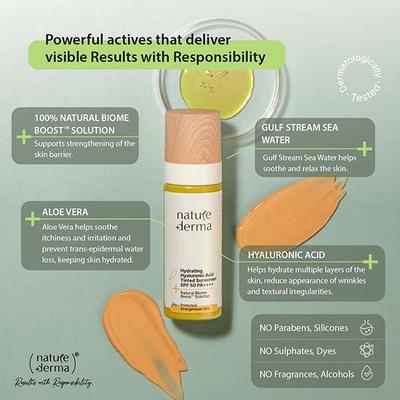 Nature Derma Hydrating Hyaluronic Acid Tinted Sunscreen Spf 50 Pa++++ 50 ml - Face Sunscreen