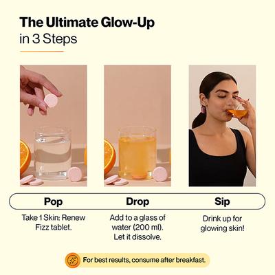 Setu Skin Renew - 15 Effervescent Tablets, Glutathione With Vitamin C, Gluta Fizz, Orange Flavour 1's - Calcium And Minerals