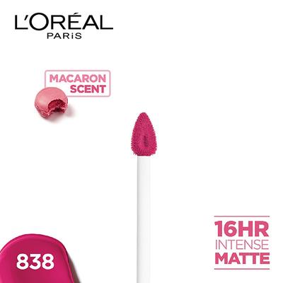 L'Oreal Paris Infallible Ultra Matte Liquid Lipstick, Les Macarons, 838 Berry Cherie 5 ml - Liquid Lipsticks
