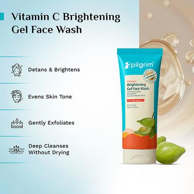 Pilgrim Vitamin CgEL FACE WASH Kakadu Plum & Lime Pearl for exfoliation & glowing skin 100 ml - Face Wash & Cleansers